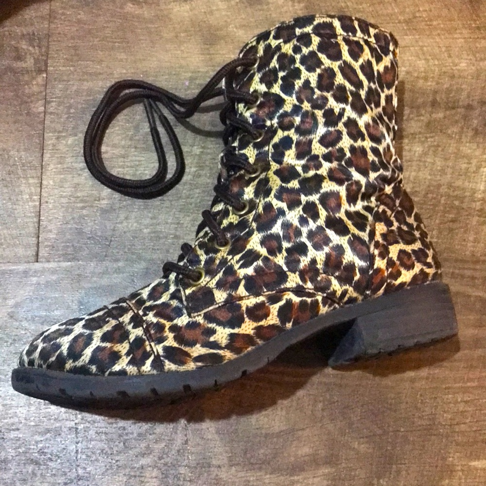 Leopard print boots